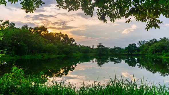 View of Colorful dramatic sky sunset or sunrise with Moving clouds background alt