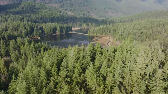 Aerial Footage of Minnekhada Regional Park in 4k, British Columbia, Canada