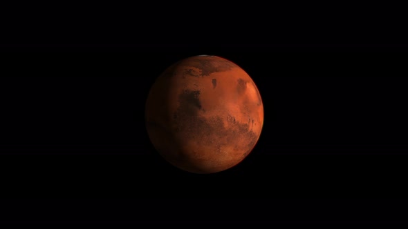 Half Night 3d Realistic Mars Rotated Footage