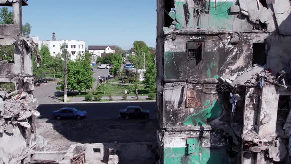 War in Ukraine  Destroyed Building in Borodyanka Bucha District