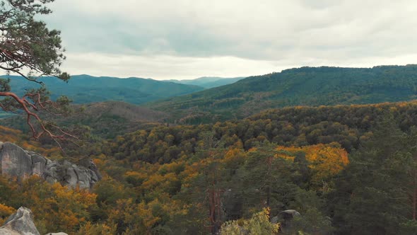 Man Enjoys Mountain Scenery