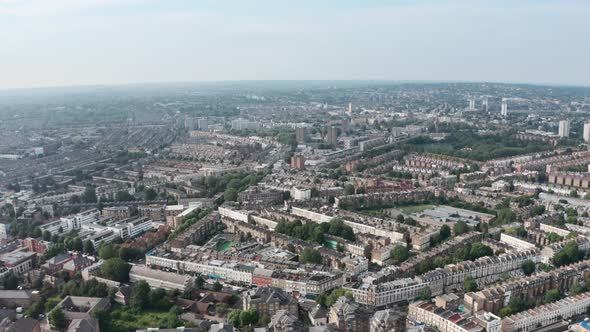 Drone shot over Kensal town Wilesden North West London