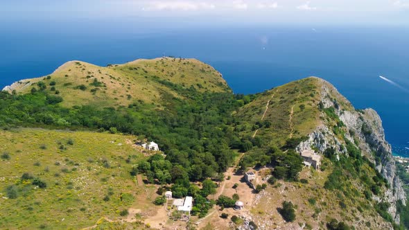 Capri Mountains and Sea in Summer Season