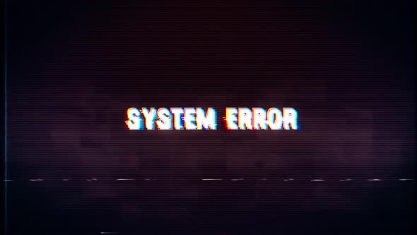 System Error text with glitch retro effect