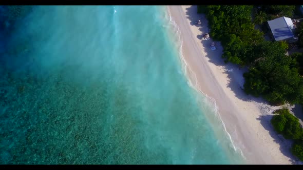 Aerial view travel of tropical seashore beach lifestyle by blue ocean and white sandy background of 