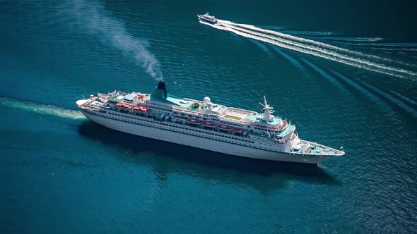 Cruise Liners On Geiranger Fjord, Norway