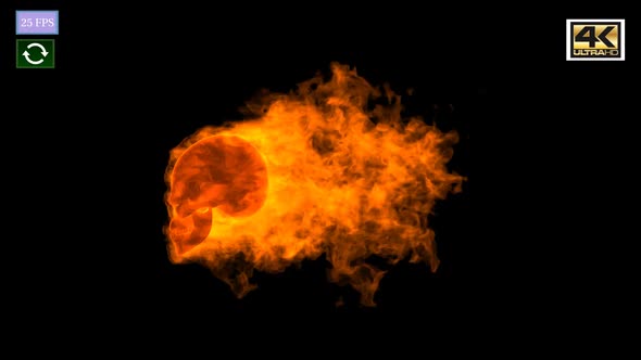 Burning Skull Side 4K