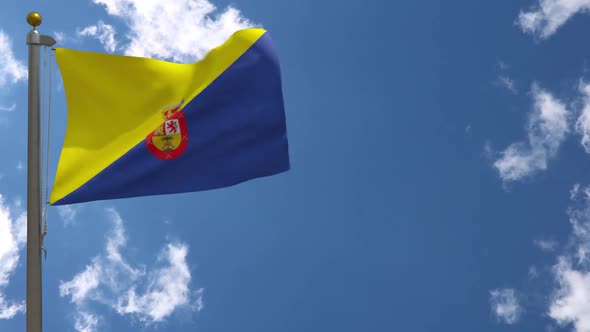 Gran Canaria Flag (Spain) On Flagpole