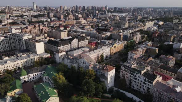 Kyiv Cityscape, Ukraine. Aerial View, Kiev. Slow Motion