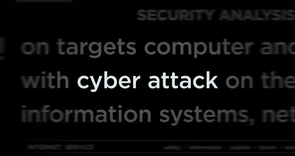 Headline titles media with cyber attack seamless loop