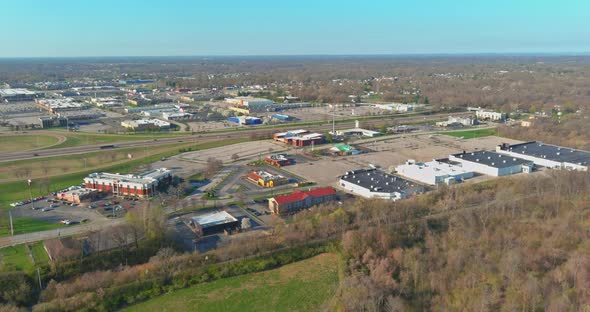 Overlooking View of a Small Town a Fairview Heights in the Highways Interchanges of Illinois US
