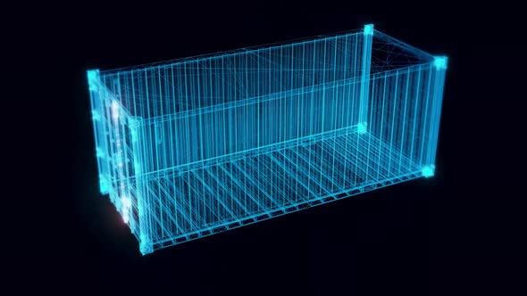 Shipping Container Hologram Rotating 4k alt