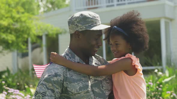 Soldier with his daughter