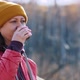 Woman Enjoys Tea at Camping - VideoHive Item for Sale
