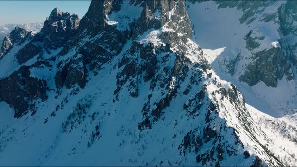 Aerial View of the Beautiful Alpine Mountains in Italy