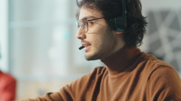 Middle Eastern Call Center Agent at Work