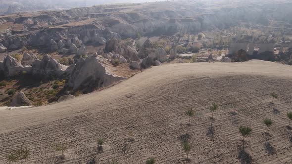 Cappadocia Landscape Aerial View. Turkey. Goreme National Park