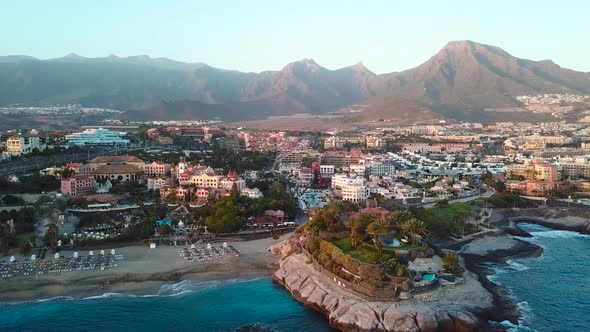 Top View Over Los Cristianos, Canary Islands, Tenerife, Spain