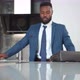 Tired AfricanAmerican Businessman in Kitchen at Home After Work - VideoHive Item for Sale