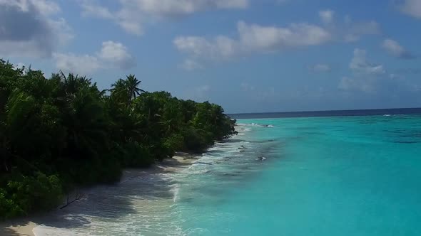 Aerial nature of marine shore beach trip by ocean with sand background