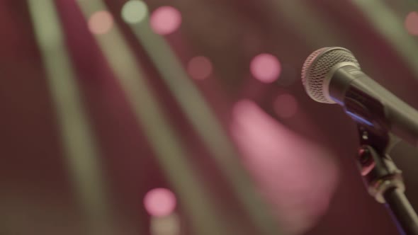 Microphone on the Stage Closeup