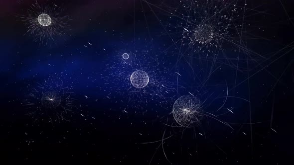 Wireframe Dark Space Loop Background