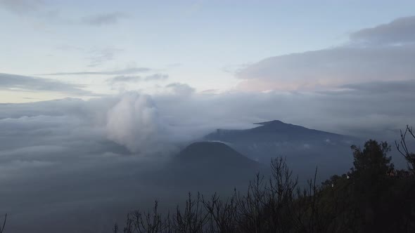 4K Timelapse of moving cloud at Mount Bromo
