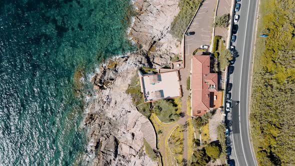 Amazing Aerial View of Livorno Coastline Tuscany