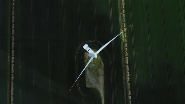 The wind power stations on the agriculture field