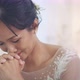 Slow Motion Smiling Beautiful Asian Bride In Wedding Dress Praying To The God. - VideoHive Item for Sale