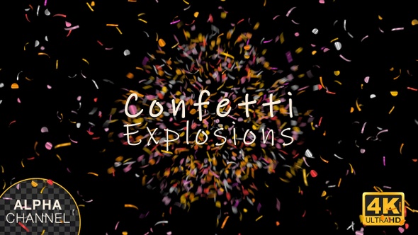 Multi Colored Confetti Explosions