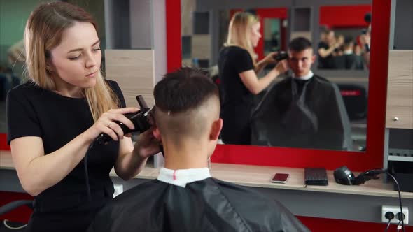 Female Hairdresser at Work