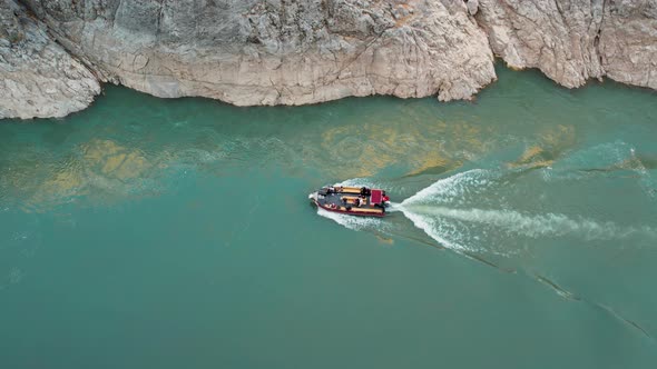 Tourists Taking A River Cruise By Boat