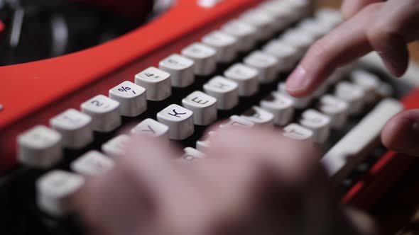 Letters on a Vintage Typewriter Keyboard