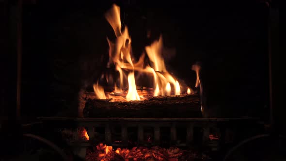 Beautiful real fireplace 4k