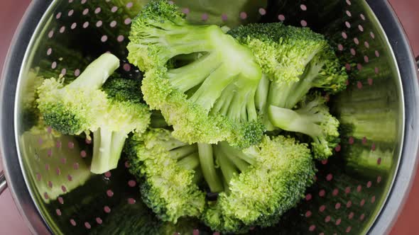 Broccoli Top View Fresh Green Broccoli Closeup Vitamins Raw Food and Vegetarian Lifestyle Concept