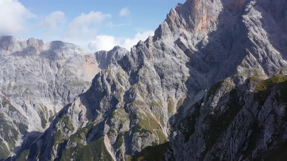 Drone Shot of Tourists at Alps of Lauskopf Austria Amidst the Rocky Terrain