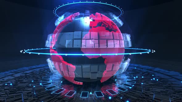 Digital World News Background Loop alt