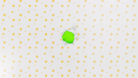 Unwrapping gift revealing a green screen - Stop Motion Animation - Green bow on a white background