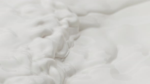 Super Slow Motion Detail Shot of Fresh Cream Wave at 1000 Fps