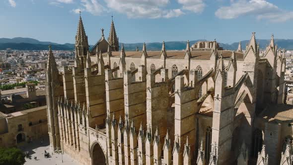 Gothic Medieval Cathedral of Palma De Mallorca in Spain