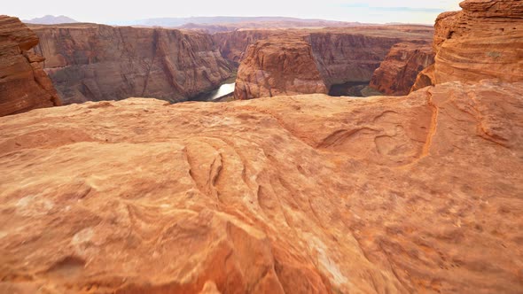 Epic View of Colorado River Horseshoe Bend, USA. Steadicam Shot, UHD