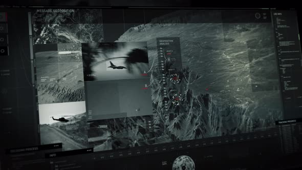 Military Tracking Operation On Aircraft Base Location Target Data Trace alt