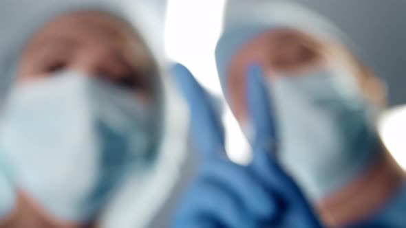 Professional medical doctors working in emergency medicine. Portrait of surgeon and the nurse.