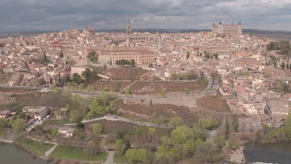 Aerial view of Toledo and the riverside