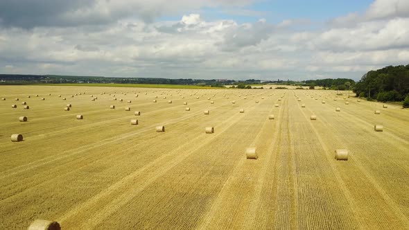 Field With Straw Bale