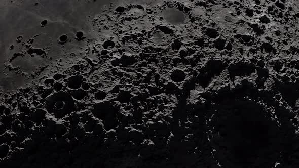 Moon Camera Moving Lunar Landscape 4k