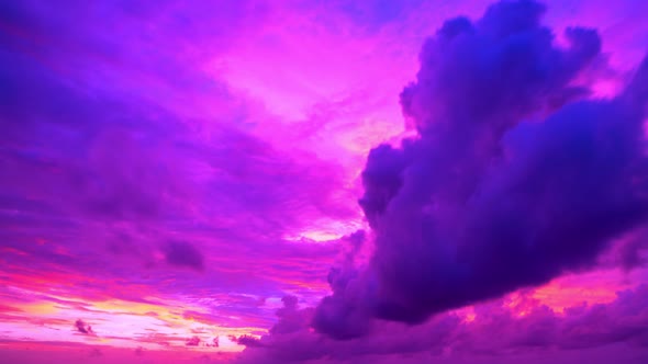 Time Lapse colorful clouds in sunset time Beautiful light of nature