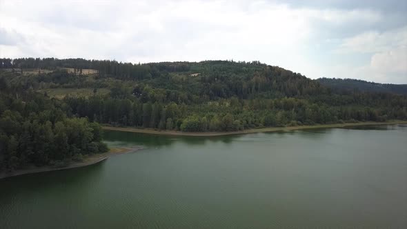 River close to water dam in Czech republic
