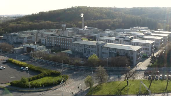 Entrance of the Thomayer University Hospital and its buildings,Prague.